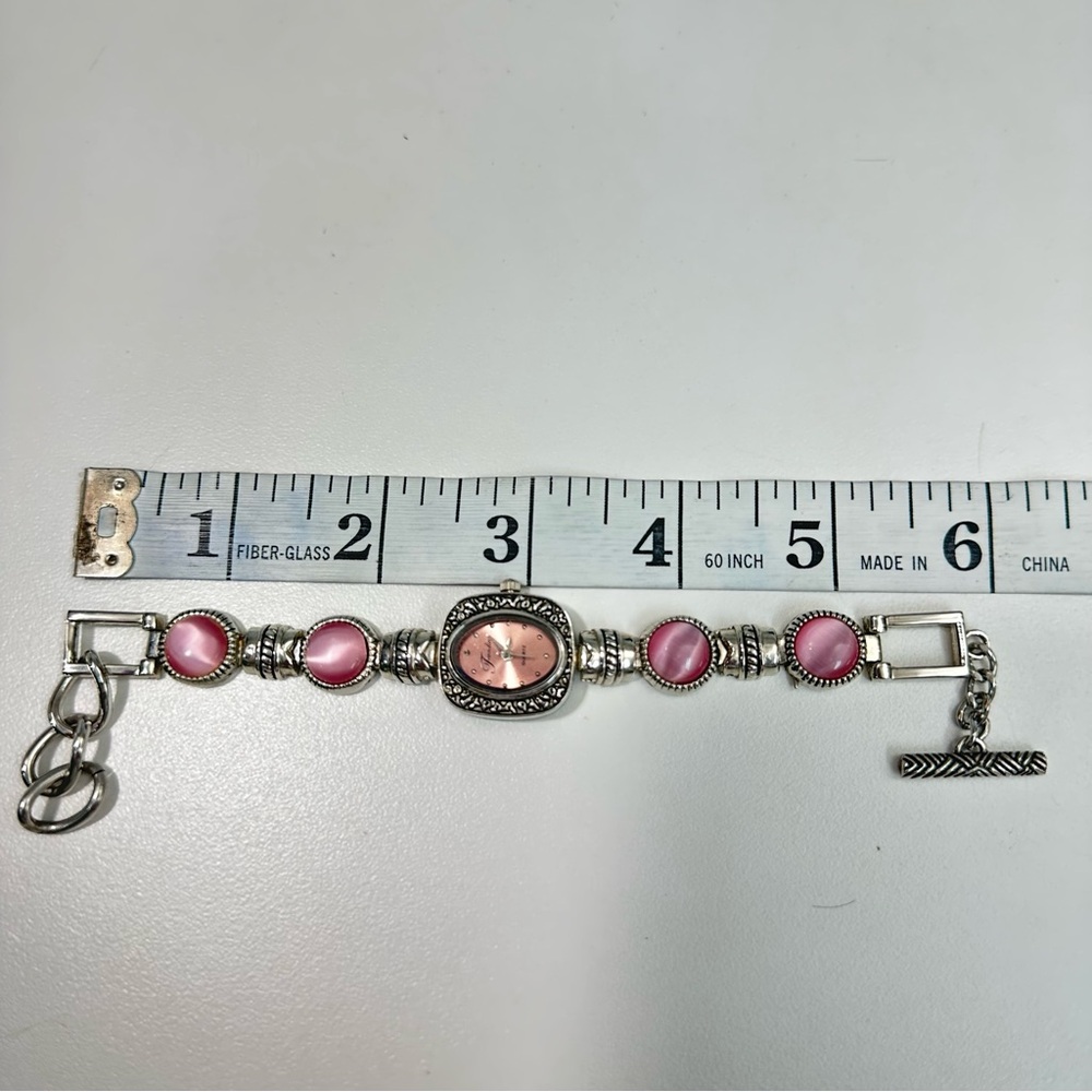 QUARTZ FONDINI Stainless Steel back Swiss Parts Pink Silver Watch - Picture 9 of 11